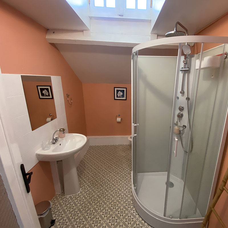 Salle de bain avec douche